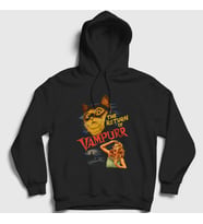Presmono Unisex Siyah Vampurr Vampir Hediye Kedi Kedili Kapüşonlu Sweatshirt 483107tt