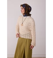 Geometrik Desen %100 Twill İpek Eşarp BE00