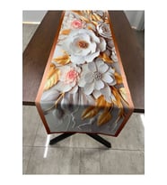 3 Boyutlu Çiçek Desenli Runner 40 X 140