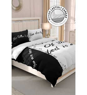 Lastikli Çarşaflı %100 Pamuk Saten Çift Kişilik Nevresim Takımı My Bed