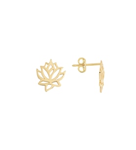 Altın Lotus Küpe