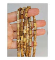 Bileklik Boy Jasper Taşı Silindir Kesim 5.5x7.5mm Yarım Dizi (49326) (18CM UZUNLUĞUNDADIR)