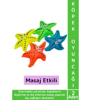 Evcil Hayvan Köpek Diş Temizliği Kaşıma Masaj İlgi Çekici Denizyıldızı Figür Çiğneme Oyuncağı 2 Adet