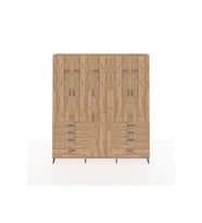 Arges Gardrop 8 Raflı 8 Çekmeceli 3 Askılı 220x30x243 Çam-Çam