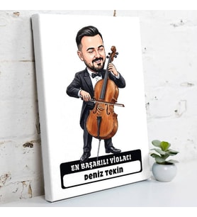 Violacıya Hediye Erkek Karikatürlü Kanvas Tablo