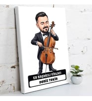 Violacıya Hediye Erkek Karikatürlü Kanvas Tablo
