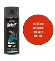 Selsil Rainbow Akrilik Sprey Boya VERMİLYON KIRMIZI 400 ml. - RAL2002