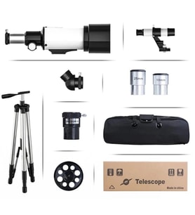 400 x 70 Mm Açıklıklı Refrakter Teleskoplar 15x - 150x Telefon Adaptörlü Reflex