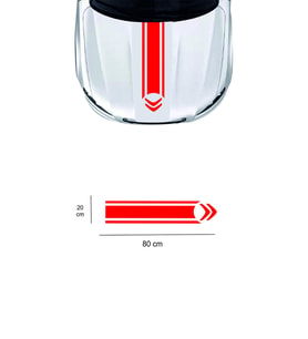 Citroen İçin Uyumlu Aksesuar Oto Kaput Sticker Çift Şerit Kırmızı 80*20 Cm