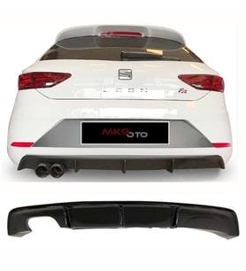 Seat Leon Mk3.5 Custom Difüzör Piona Black 2017 2018 2019 2020 Sol Çift Egzoz Çıkışlı