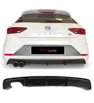 Seat Leon Mk3.5 Custom Difüzör Piona Black 2017 2018 2019 2020 Sol Çift Egzoz Çıkışlı
