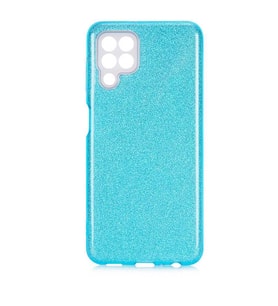 Samsung Galaxy A22 4G Kılıf Simli Parlak Shining Kapak (Mavi)