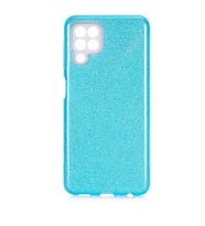 Samsung Galaxy A22 4G Kılıf Simli Parlak Shining Kapak (Mavi)