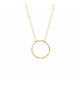 14k Sade Altın Halka Geometrik Kolye
