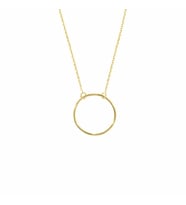 14k Sade Altın Halka Geometrik Kolye