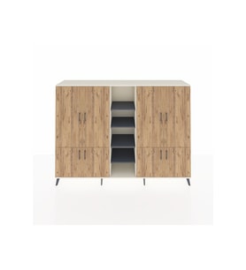 Hyperion Dolap 14 Raflı 8 Kapaklı 220x44x163 Aytaşı-Çam/Antrasit