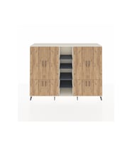 Hyperion Dolap 14 Raflı 8 Kapaklı 220x44x163 Aytaşı-Çam/Antrasit