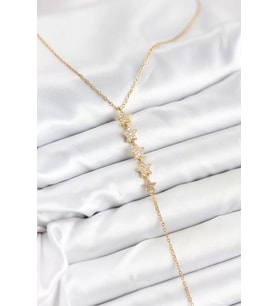 316L Çelik Zincir Gold Renk Yıldız Model Y Kolye - TJ-BKO10660