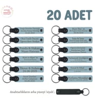Gök Mavi & Siyah, Sınıf Öğretmeninden Mesajlı Karne Hatırası Anahtarlık 20’li Set, Okul Hatırası (Gök Mavisi)