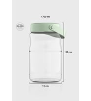 Renga Macro 1700 ml Bej Kapaklı Cam Kavanoz 131074 (Yeşil)