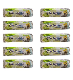 Canhome Mavi Büyük Boy Battal 75x90 Cm. 30 Litre Çöp Torbası Poşeti - 10 Adetlik 10 Rulo