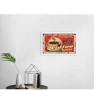 BK Home Coffee Tasarımlı Dekoratif Ahşap Beyaz Çerçeveli Tablo-36