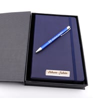 Özel Kutusunda İsme Özel Defter Kalem Seti Öğretmenler Günü (Mavi)