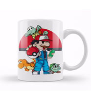 Mario Pokemario Kupa Bardak Porselen