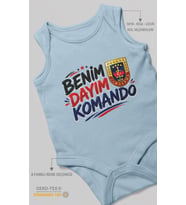 Benim Dayım Komando! Sıfır Kol Bebek Zıbını %100 Pamuk