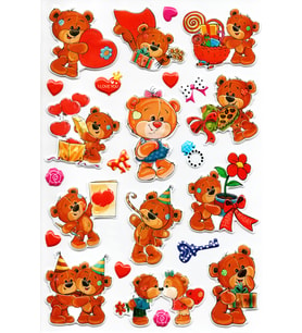 Sticker Kabartmalı A4 boyutunda Stiker Defter, planlayıcı etiket (Lim208) - Ayıcık