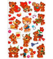 Sticker Kabartmalı A4 boyutunda Stiker Defter, planlayıcı etiket (Lim208) - Ayıcık