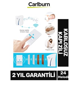 Lüks Pilli 12w Kolay Monte Edilen 100 Metre Uzaktan Kumandalı 24 Melodi Kablosuz Kapı Zili