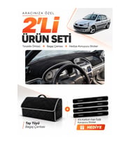 e-biz RENAULT CLİO SYMBOL ALİZE (2002-2008) Uyumlu Torpido + Tay Tüyü Çanta - Siyah-Gri - RE013
