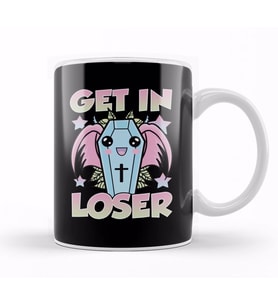 Cute & Funny Get In Loser Kawaii Coffin Anime Goth Kupa Bardak Porselen