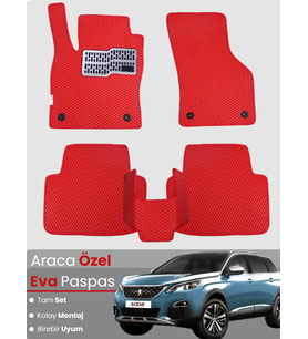 PEUGEOT 5008 (2009-2016) Uyumlu EVA Paspas Tam Set–Araca Özel,Oto Paspas