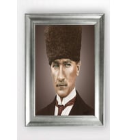 Gümüş Çerçeveli Atatürk Tablo cv1376