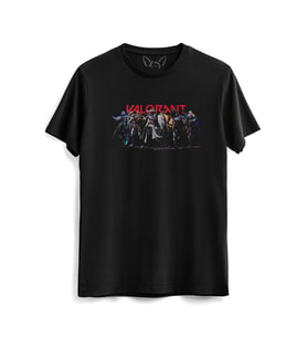 Valorant Tasarımlı Baskılı Çocuk Siyah Tshirt
