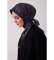 Etnik Desen %100 Twill İpek Eşarp BE04