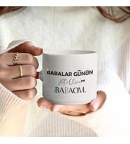Babalar Günü Temalı T Kulplu Kupa – Kırmızı