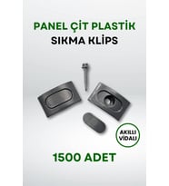 Panel Çit Plastik Sıkma Klips - Akıllı Vidalı (1500 Adet) (Gri)