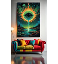 ACID GÖRSEL V4 Ev Duvar Salon Güzellik Salonu Ofis Dükkan Dekarasyon Kanvas Tablo (Çok Renkli)