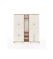 Arges Gardrop 14 Raflı 4 Çekmeceli Tek Askılı 220x30x243 Çam-Aytaşı