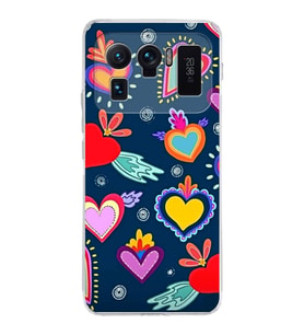 PrintiFy Xiaomi Mi 11 Ultra ile Uyumlu 1mm Slim Fit Retro Renkler 3 Baskılı Şeffaf  Kılıf