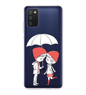 Samsung Galaxy A03s Uyumlu Kapak Aşk Tasarımlı Şeffaf Silikon Kılıf