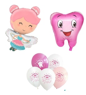 İlk Dişim Çıktı Diş Perisi Pembe Folyo Balon Set