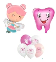 İlk Dişim Çıktı Diş Perisi Pembe Folyo Balon Set