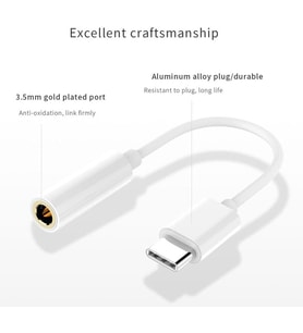 1744 Type C To 3.5mm Kulaklık Ses Çevirici Dönüştürücü USB Type-C Male to 3.5 mm Female Stereo Audio Adapter Aux Adaptör (Samsun modeller ile uyumlu değildir)