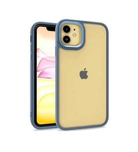 Apple iPhone 12 Kılıf Case, Kamera Lens Korumalı Elektroplatin Kaplama Sert PC Koruyucu Colourful Platinum Serisi (Mavi)