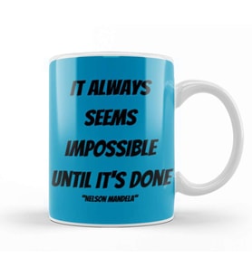 Nelson Mandela Quotes Art Gift   Vintage Retro Style Kupa Bardak Porselen