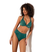 Endeep Kadın Düğüm Detaylı Destekli Simli Yeşil Bikini Takımı